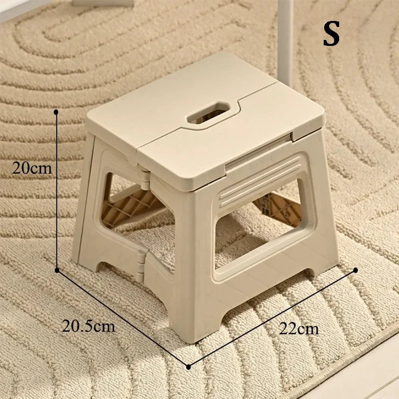 Lightweight Folding Stool | Portable Camping, Fishing & Home Folding Stool QXL S-White