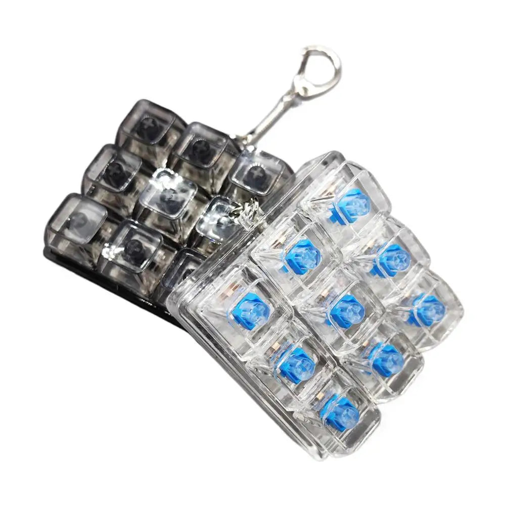 9-Key LED Fidget Keyboard Keychain | Clicky Tactile Toy Fidget Keychain Toy QXL
