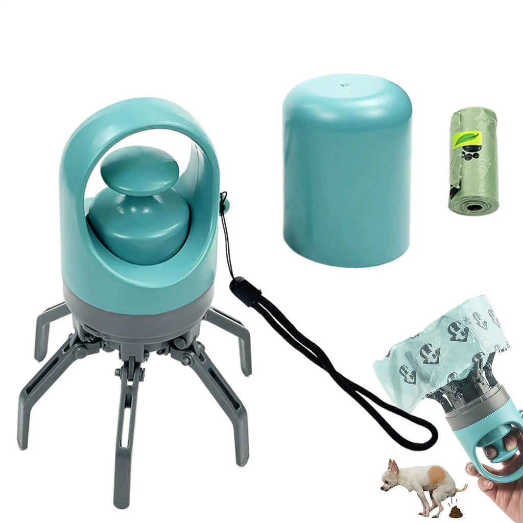 Dog Pooper Scooper with Built-In Bag Dispenser | 15 Bags Dog Waste Scooper QXL