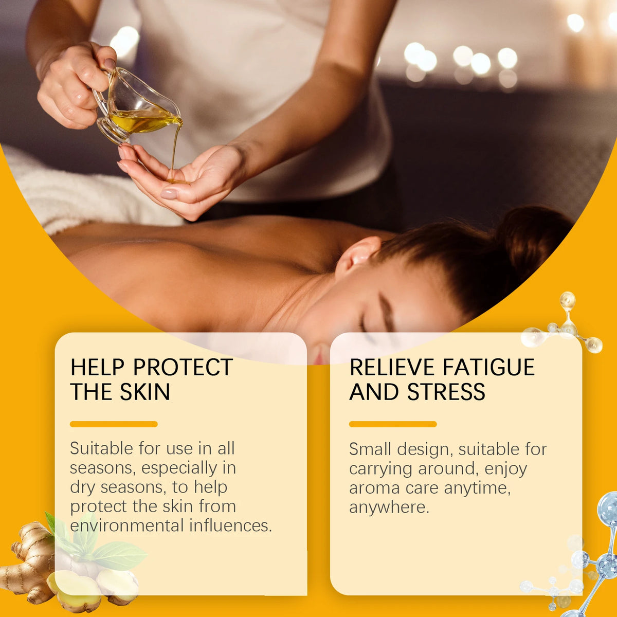 OceAura Ginger Body Massage Oil | Moisturizing & Nourishing 100ml Body Massage Oil QXL