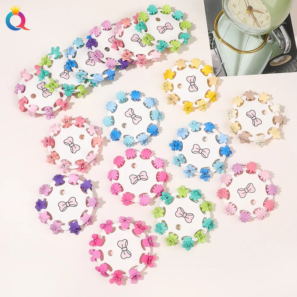 10-Pack Mini Hair Claw Clips for Girls | Star & Flower Mini Hair Claw Clips QXL