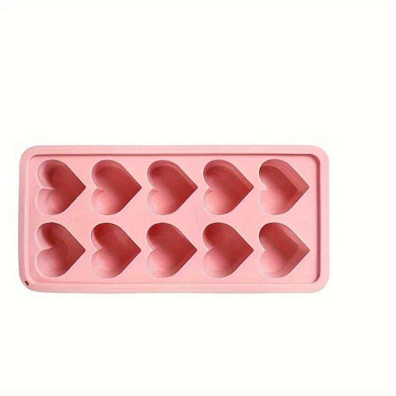 Silicone Heart Ice Cube Tray | Chocolate, Candy & Pudding Mold Silicone Ice Mold QXL Pink