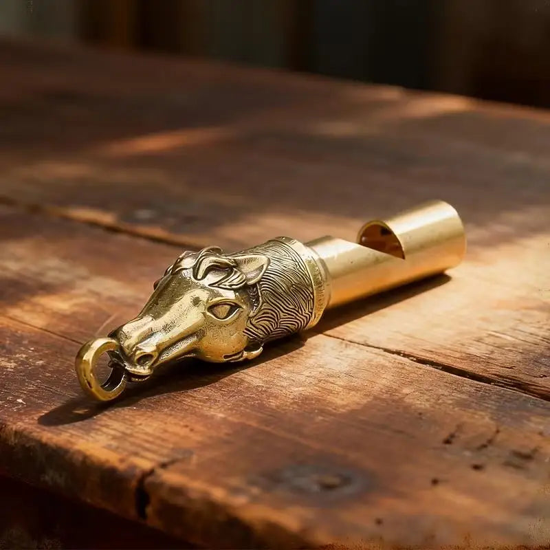 Brass Horse Whistle | High-Pitch Emergency Signal Outdoor Emergency Signal Whistle QXL