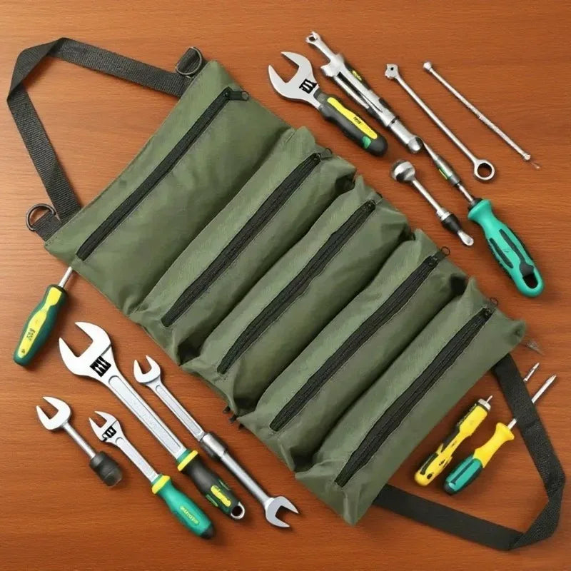 Heavy-Duty Roll-Up Tool Bag | Oxford Fabric Organizer Roll-Up Tool Bag QXL