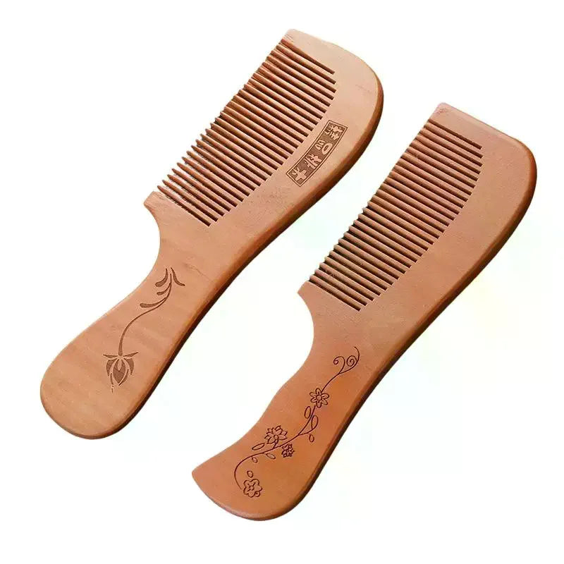 Anti-Static Peach Wood Hair Comb | Scalp Massage & Styling Wooden Hair Comb QXL