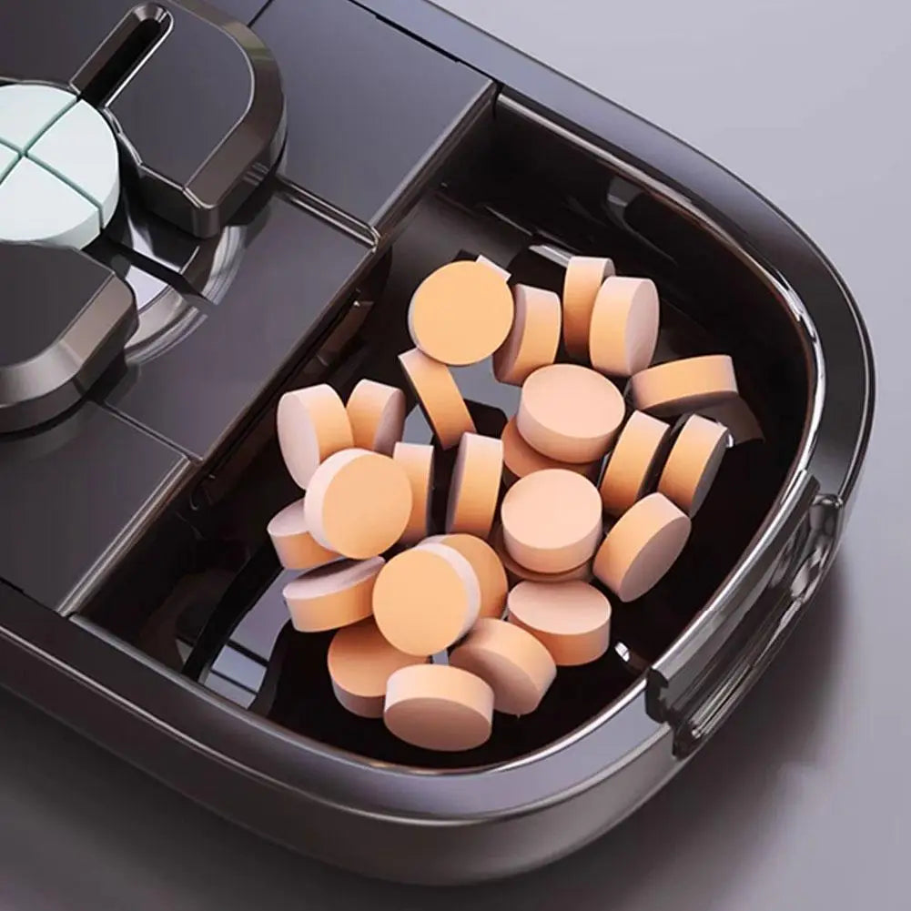 Pill Cutter & Storage Box | 1/2 & 1/4 Tablet Splitter Portable Pill Cutter Organizer QXL