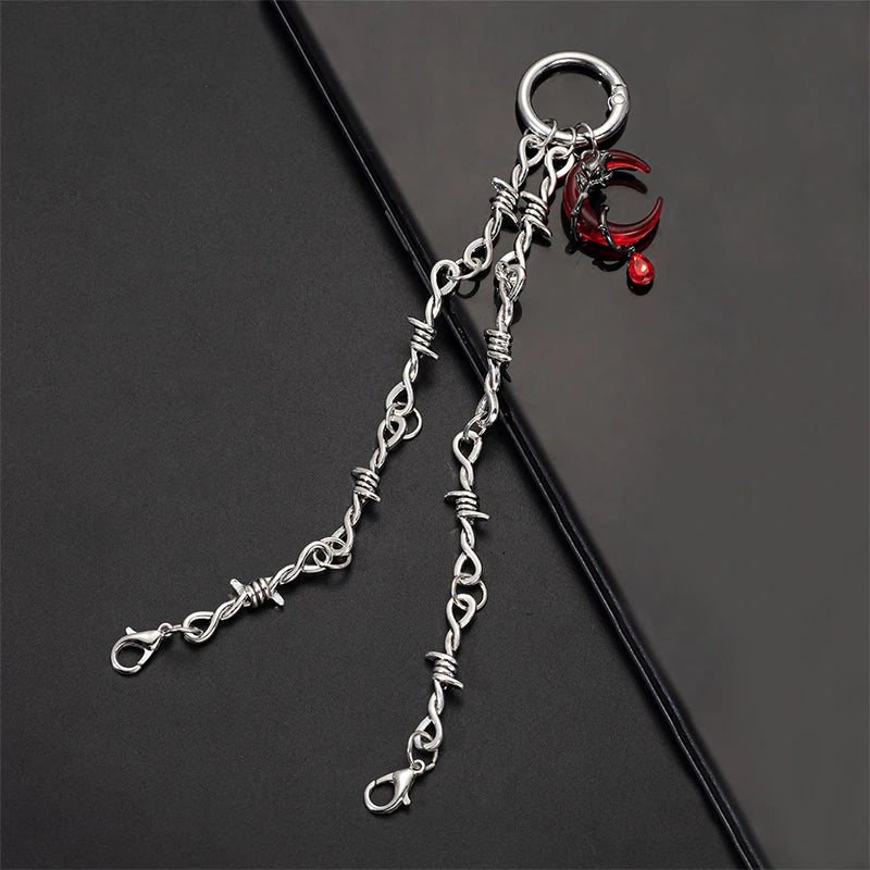 Gothic Punk Double Thorn Shoe Chain | Detachable DIY Decor Shoe Decor Chain QXL