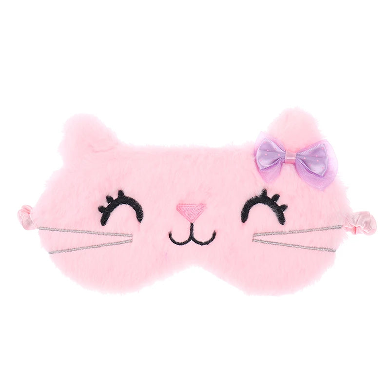 Kids Anime Cat Sleep Mask | Cartoon Blindfold for Travel Kids Sleep Mask QXL Pink