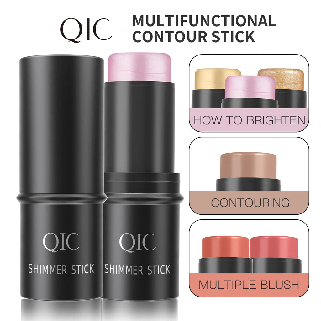 QIC Creamy Highlighter Contour Stick – Shimmer Blush Bronzer Highlighter Contour Stick QXL