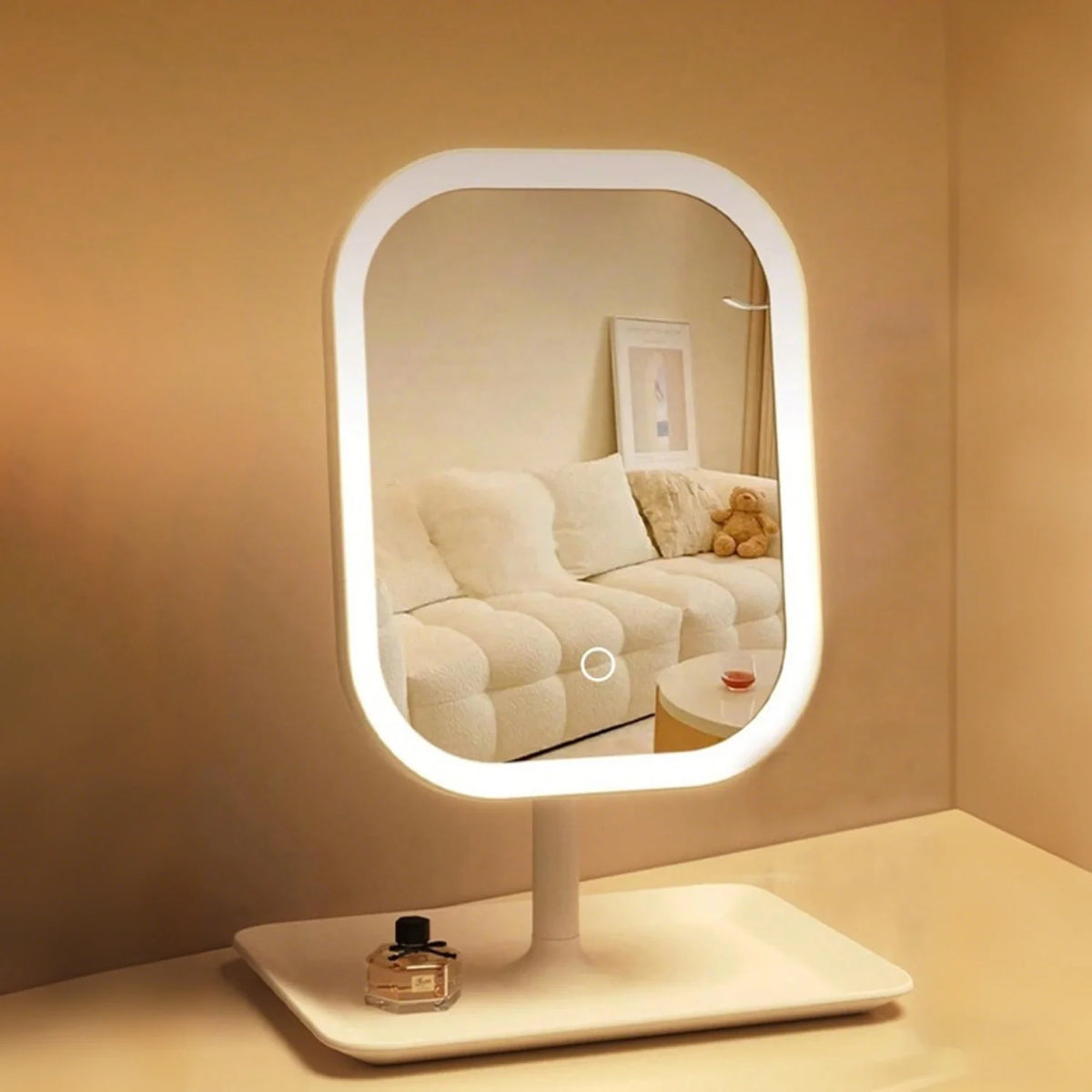Cosmomiro LED Vanity Mirror | 3 Light Modes, Rechargeable Lighted Vanity Mirror QXL WHITE
