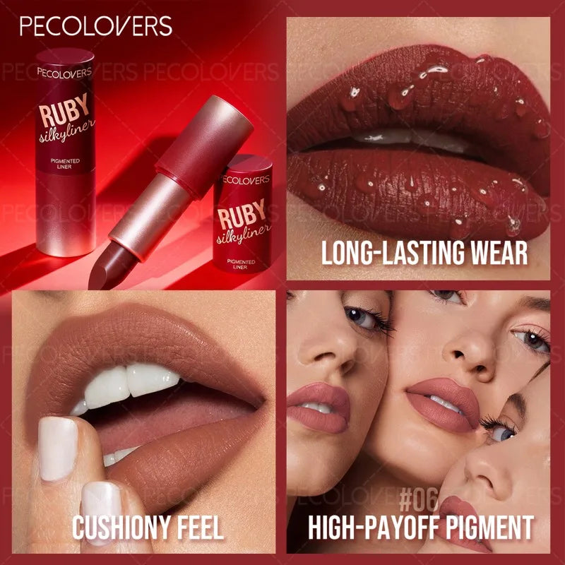 PECOLOVERS Red Lipstick | Waterproof & High Color Payoff Lipstick QXL