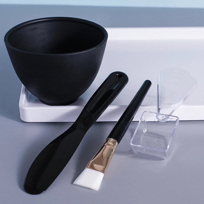 Face Mask Mixing Bowl Kit | Brush, Spatula & Spoon Set Face Mask Tool Kit QXL