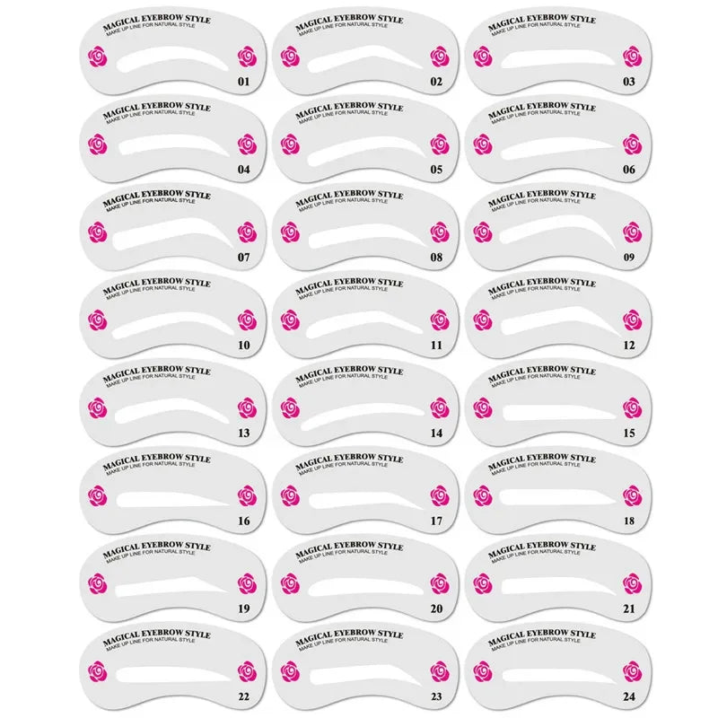 24-Piece Reusable Eyebrow Stencil Kit | DIY Brow Templates Eyebrow Stencil Kit QXL
