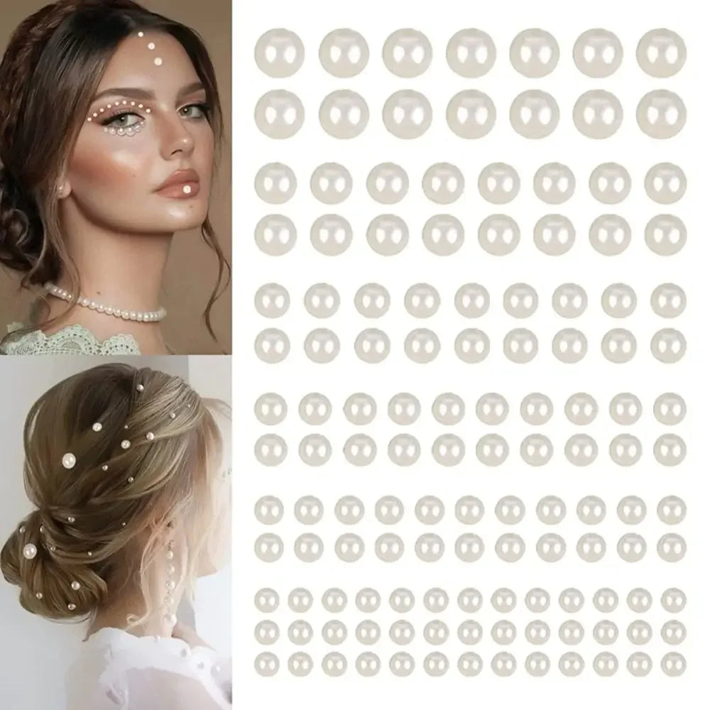 Self-Adhesive Pearl Stickers 3–6mm | Hair, Face & Makeup Pearl Stickers QXL