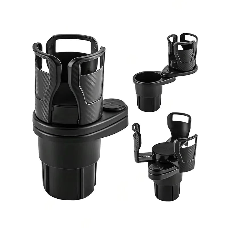 Dual Car Cup Holder Expander with Phone Stand & Organizer Car Cup Holder QXL black