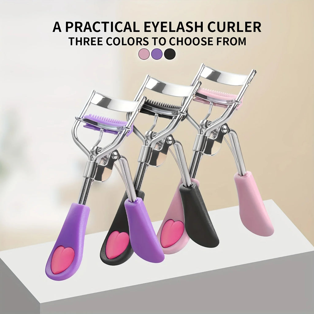 LUXEBLEND Portable Eyelash Curler | Heart-Shaped Anti-Slip Eyelash Curler QXL