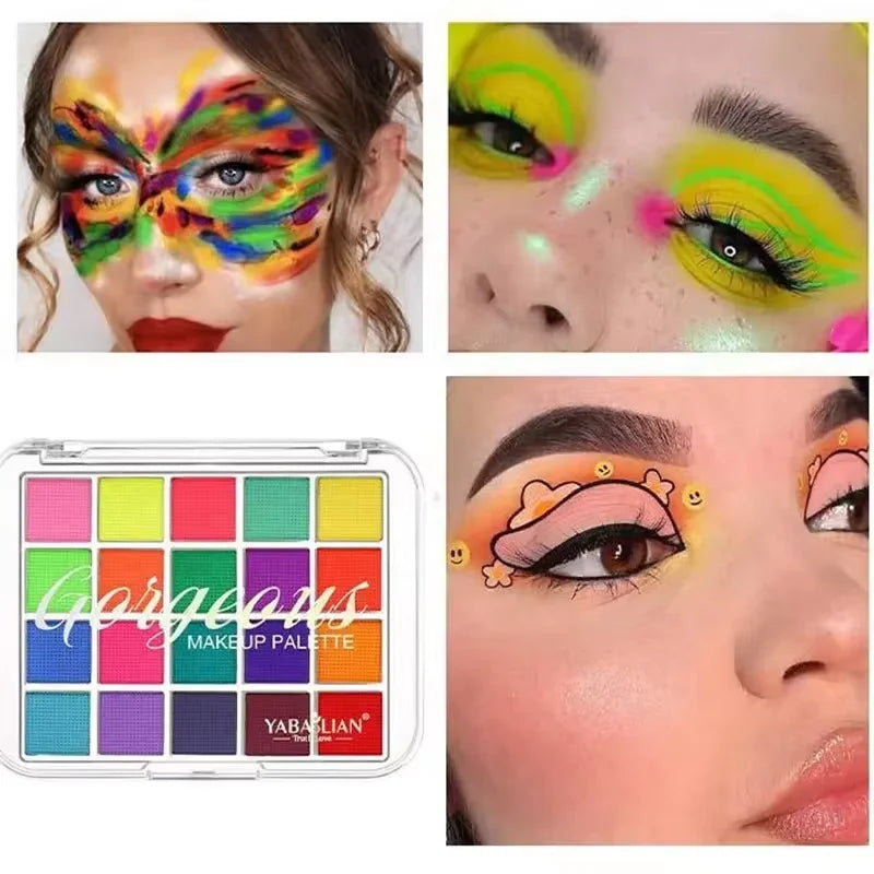 VERONNI 20-Color UV Neon Face & Body Paint Palette | Black Light UV Neon Body Paint QXL