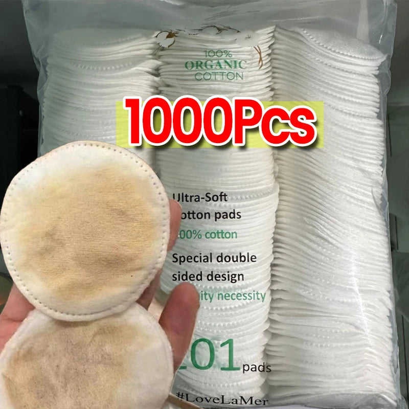 1000-Pc Disposable Round Cotton Pads | Makeup & Nail Remover Makeup Remover Pads QXL