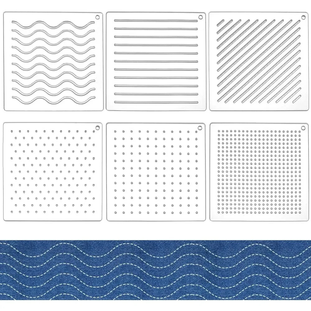 6-Piece Acrylic Sashiko Stencil Set | Quilting & Embroidery Embroidery Stencil Set QXL