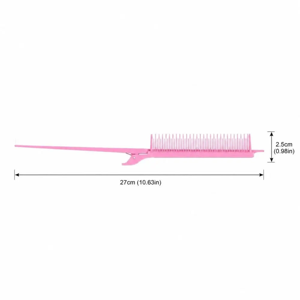 Carbon Fiber Highlighting Tail Comb | Pink Fine Tooth Teasing Hair Styling Comb QXL