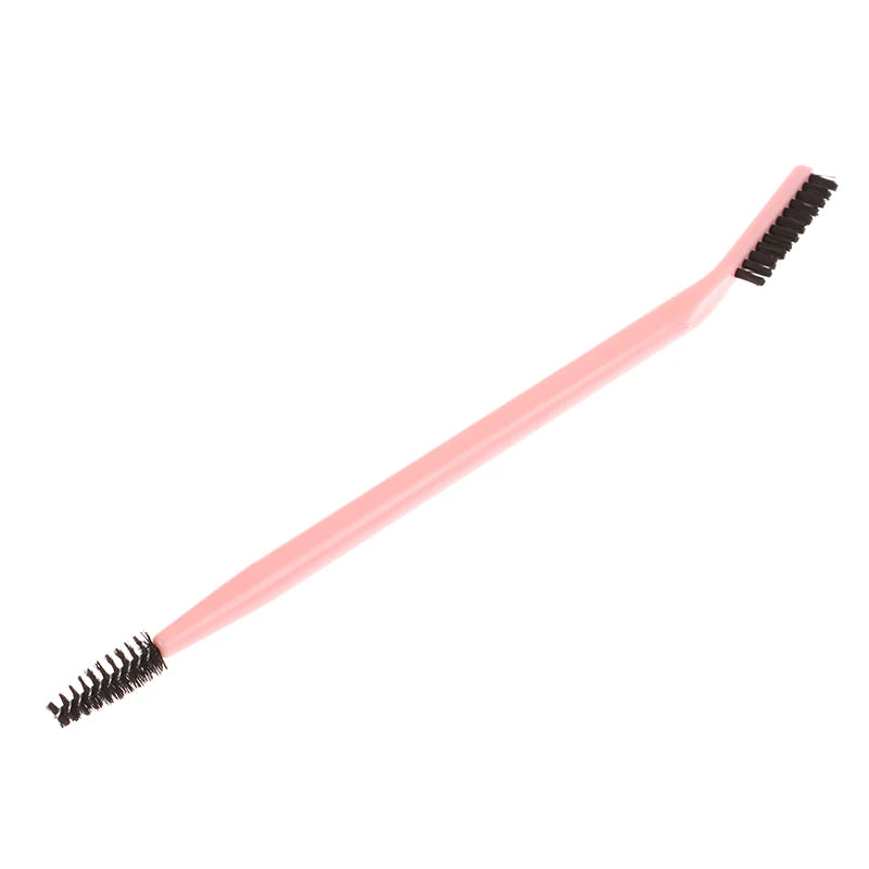 Double-Ended Eyebrow & Eyelash Spoolie Comb Brush Tool Eyebrow Spoolie Brush QXL Pink