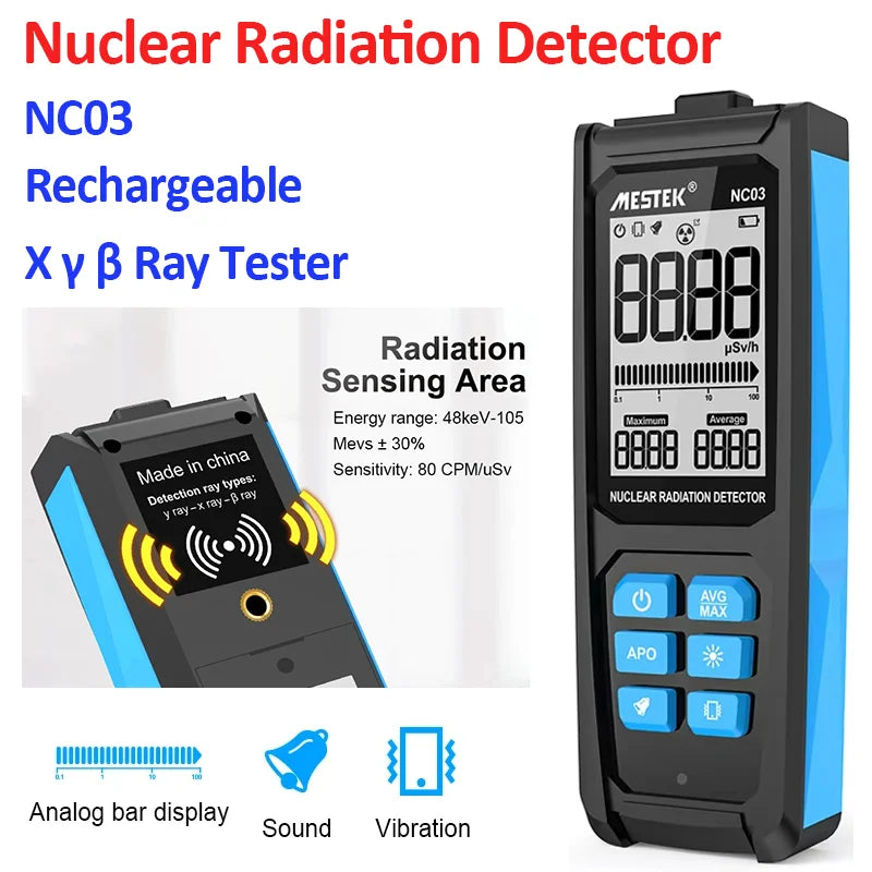 NC03 GM Geiger Counter | Portable Digital Radiation Detector Radiation Detector QXL
