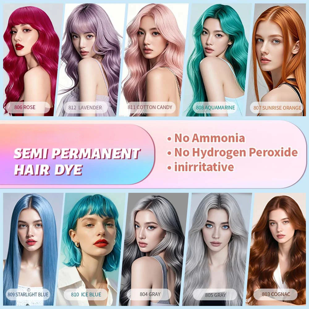 200ml Plant-Based Hair Dye | Gray Coverage Semi-Permanent Semi-Permanent Hair Dye QXL