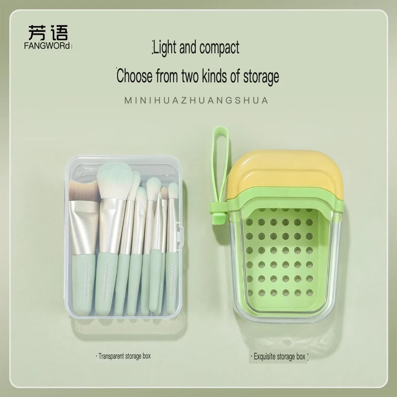 8-Piece Mini Portable Makeup Brush Set | Travel Kit Travel Makeup Brush Set QXL