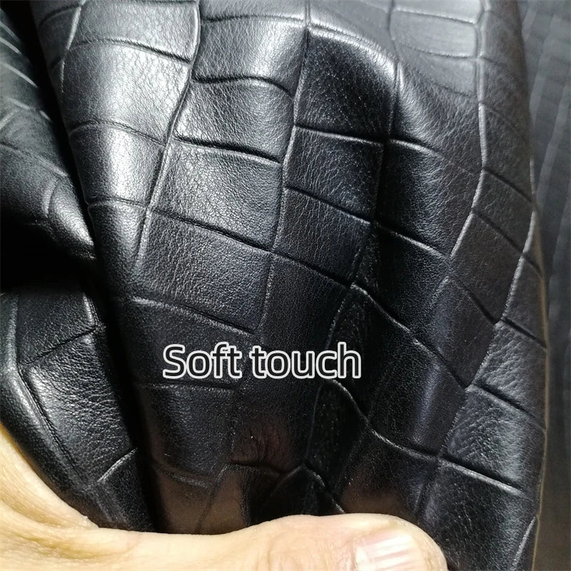 1mm Black Crocodile Grain Top-Grain Cowhide Leather Full Sheet Craft Leather Sheet QXL