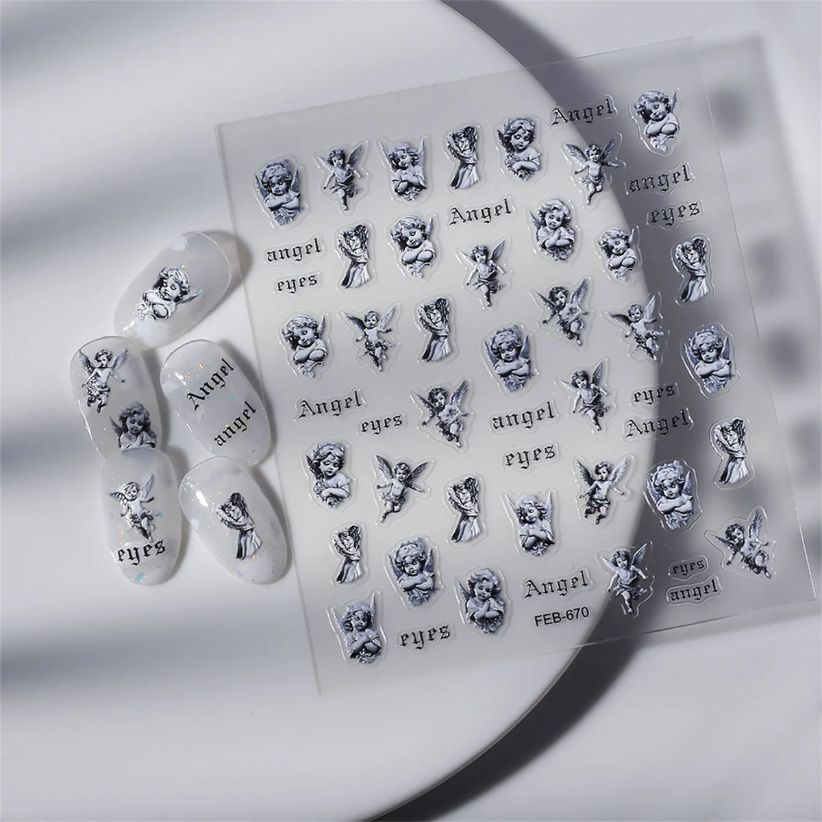Kawaii 5D Nail Art Stickers | Bear Rabbit Cat Cartoon Decals Nail Art Stickers QXL 1pcs FEB-670