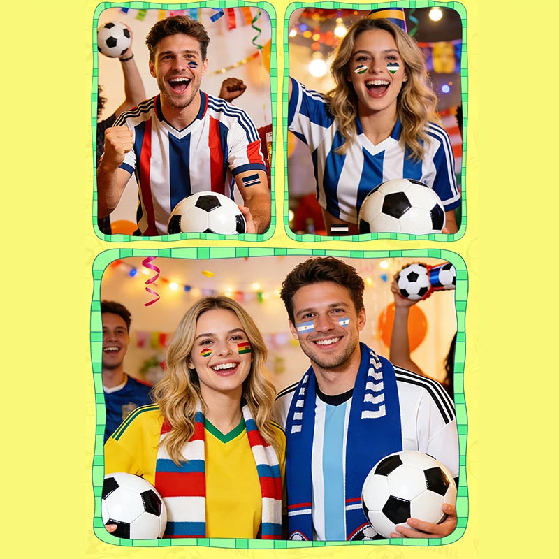 National Flag Body Temporary Tattoos | Football Fan Stickers Temporary Tattoo Stickers QXL