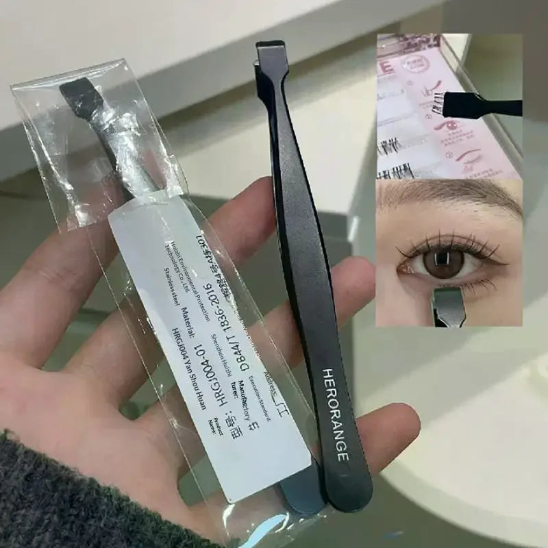 Stainless Steel False Eyelash Tweezers | Curved Lash Applicator Eyelash Tweezer QXL