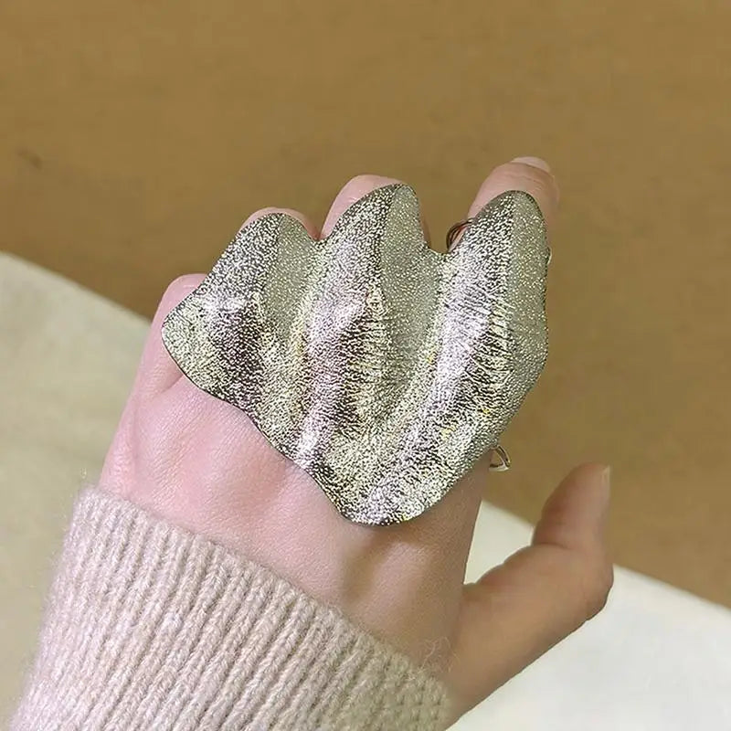 3D Irregular Texture Wide Band Statement Ring | Adjustable Statement Ring QXL