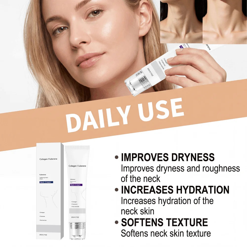 50ml Collagen & Fullerene Firming Neck Cream | 72-Hr Moisture Neck Firming Cream QXL