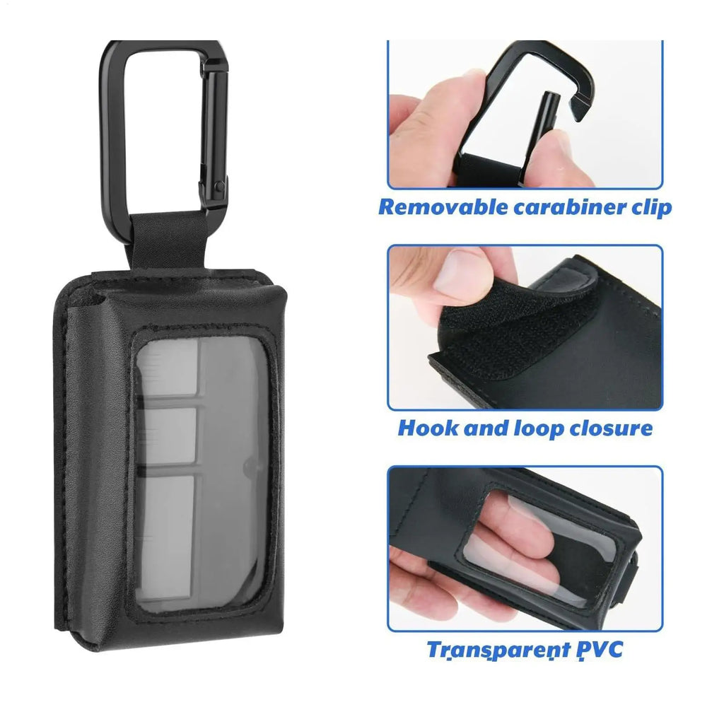 PU Leather Garage Door Opener Case with Carabiner Clip Remote Holder Case QXL