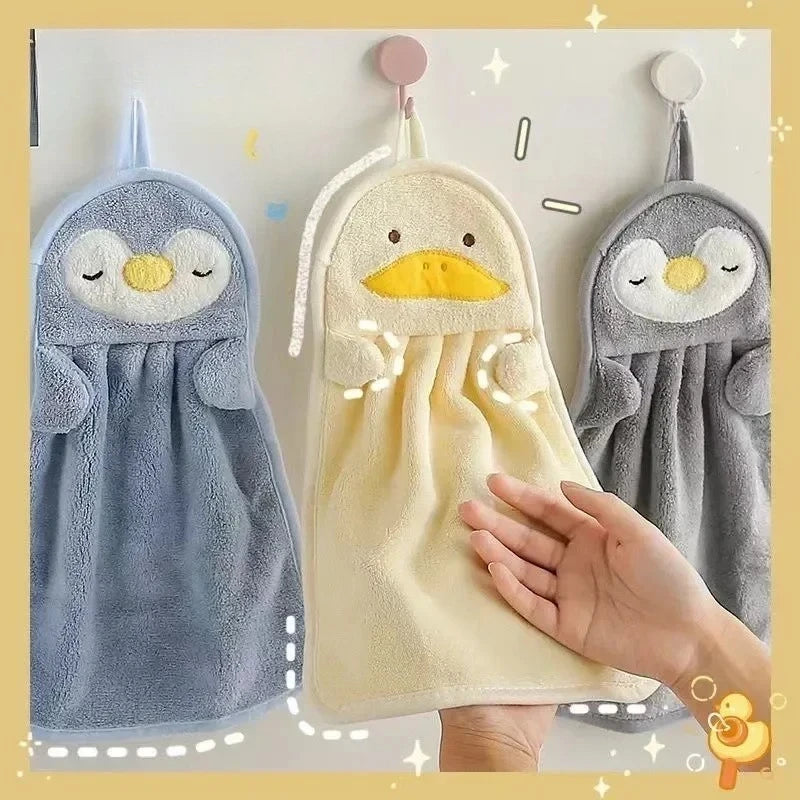 3-Pack Cartoon Penguin Duck Hand Towels | Soft & Absorbent Novelty Hand Towels QXL