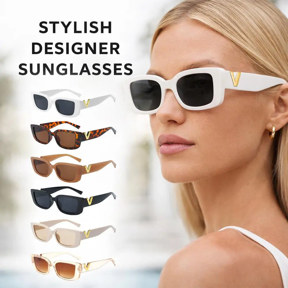 Retro Rectangle Sunglasses UV400 | Vintage Square Shades Unisex Fashion Sunglasses QXL