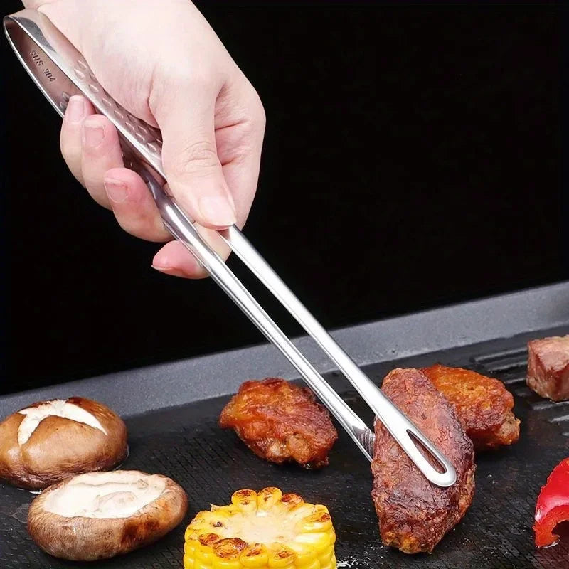 Stainless Steel BBQ Tongs | Extended Grill & Kitchen Food Clip BBQ Kitchen Tongs QXL