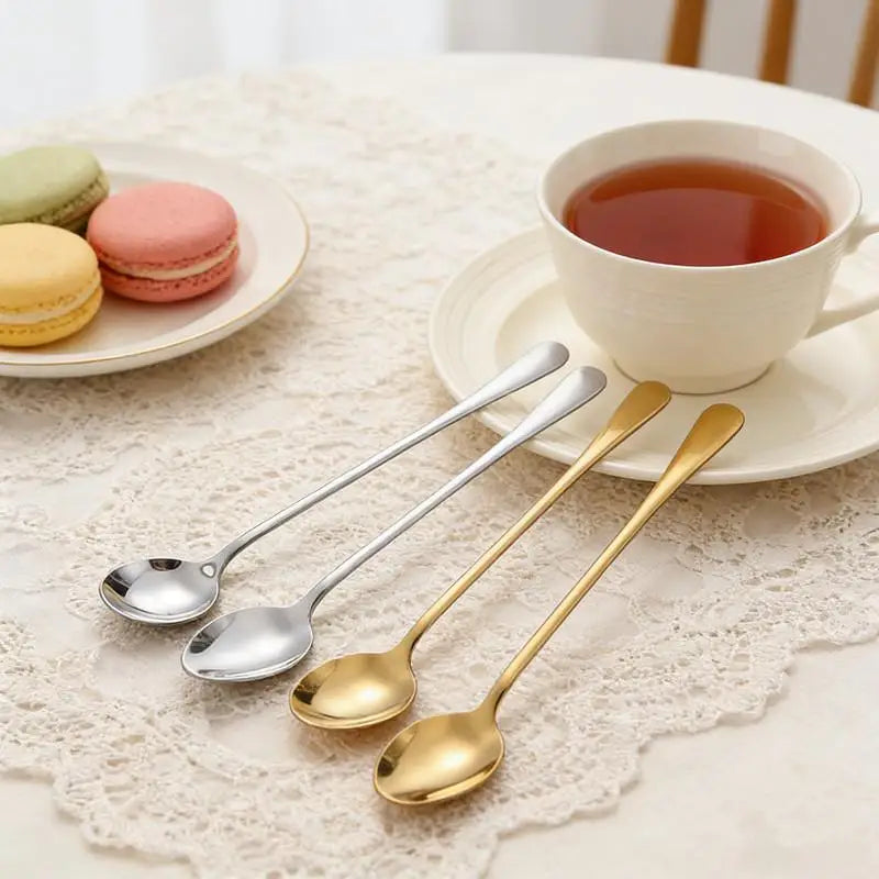 6-Pack Long Handle Stainless Steel Coffee & Dessert Spoons Dessert Spoon Set QXL