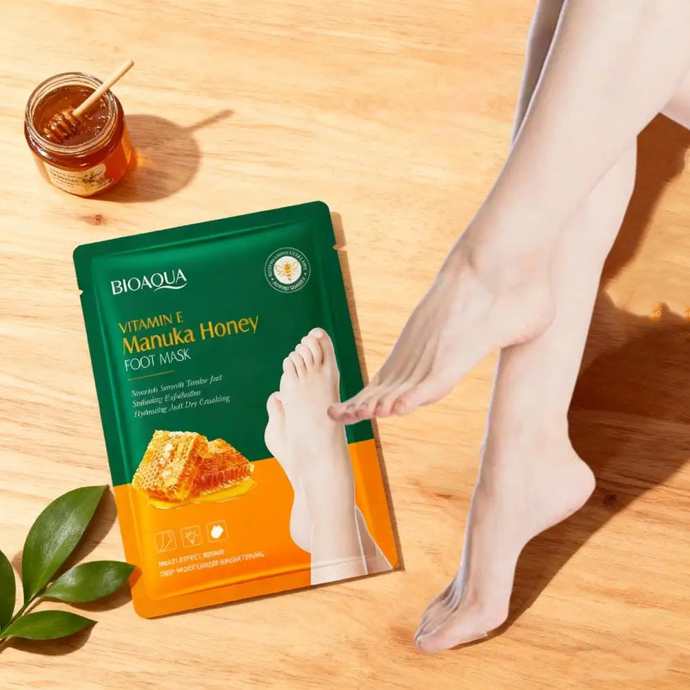 Vitamin E & Manuka Honey Foot Mask | Deep Moisture 35ml Foot Mask Treatment QXL
