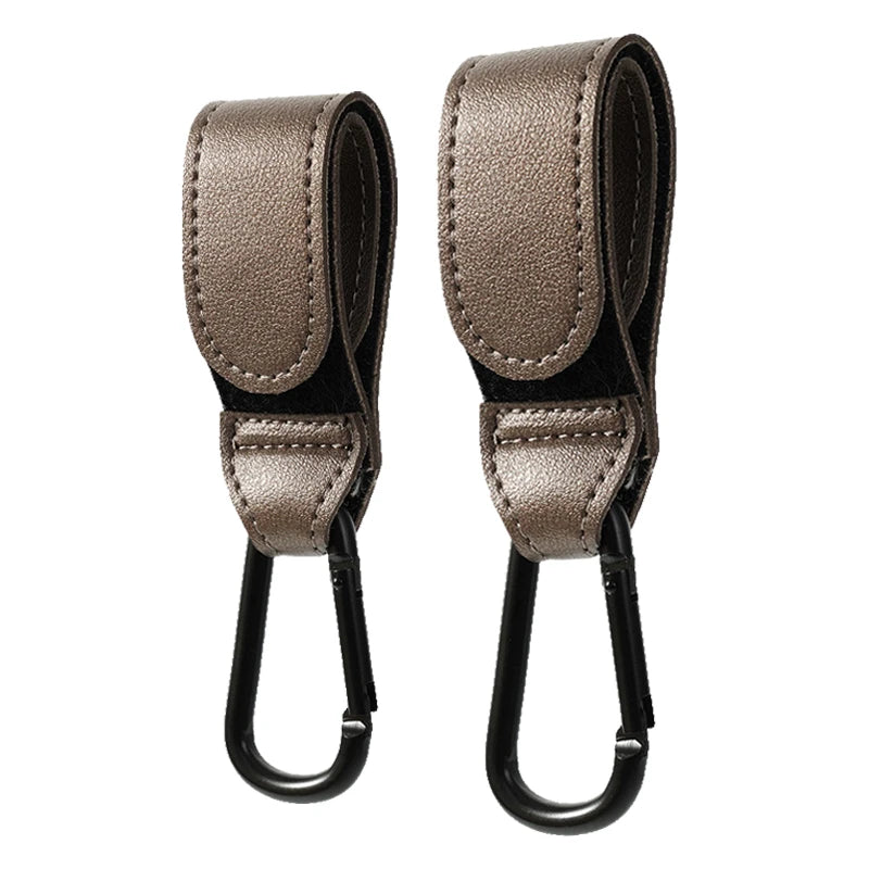 360° Rotatable PU Leather Stroller Hook | Pram Bag Hanger Stroller Bag Hook QXL