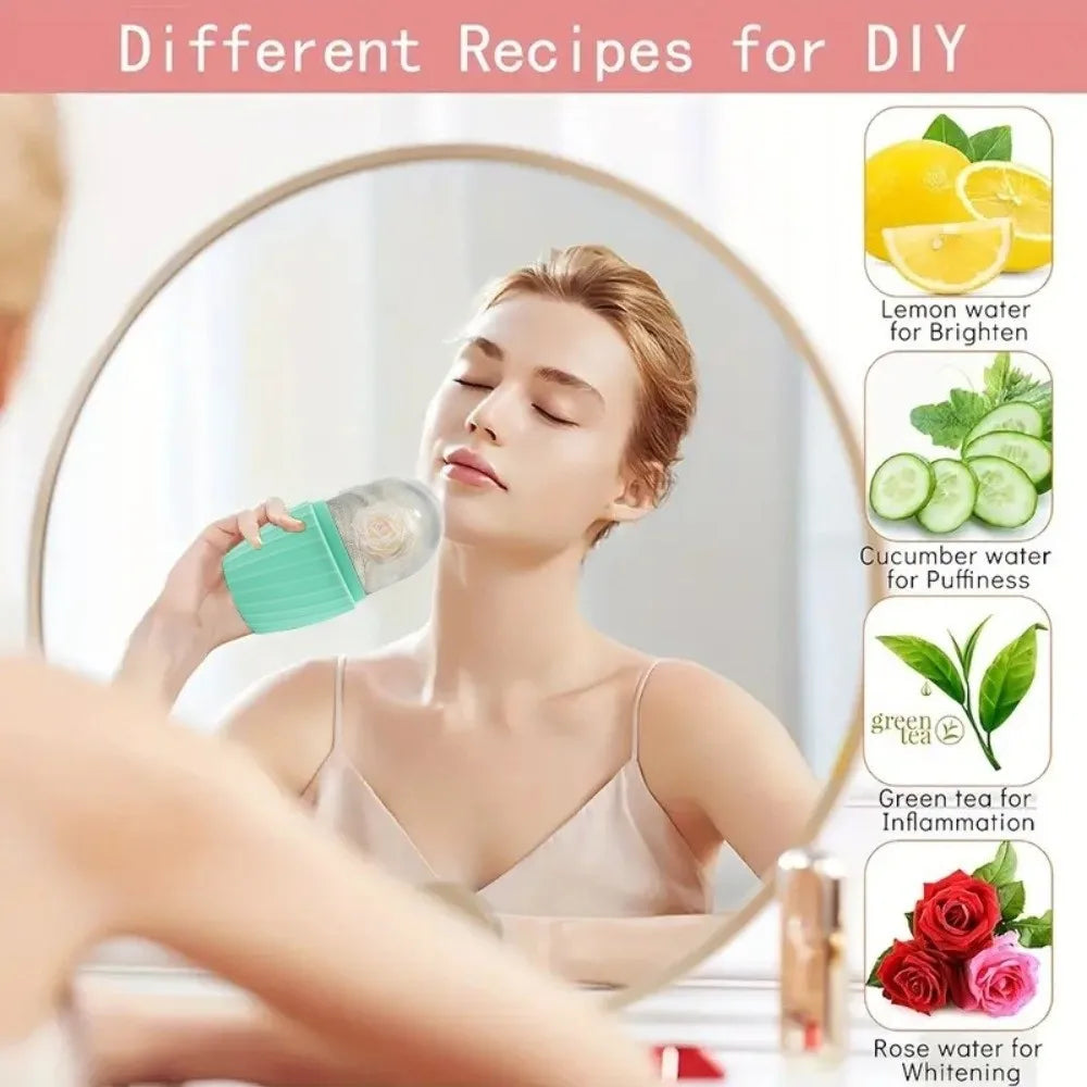 Silicone Ice Face Roller | Cooling Facial Massager & Pore Care Ice Facial Roller QXL