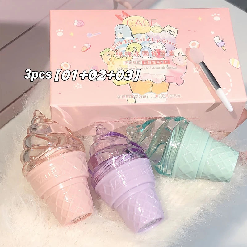 3-Piece Solid Lip Gloss Set | Moisturizing Lip Balm & Tint Lip Gloss Set QXL 3pcs