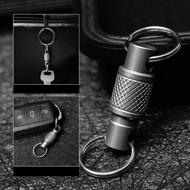 Titanium Alloy 360° Rotating Keychain | Removable Key Holder Rotating Keychain QXL