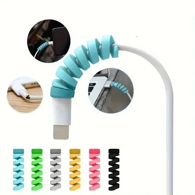 5-Pack Spiral Cable Protectors for Charging Cables – PE Cable Protector QXL
