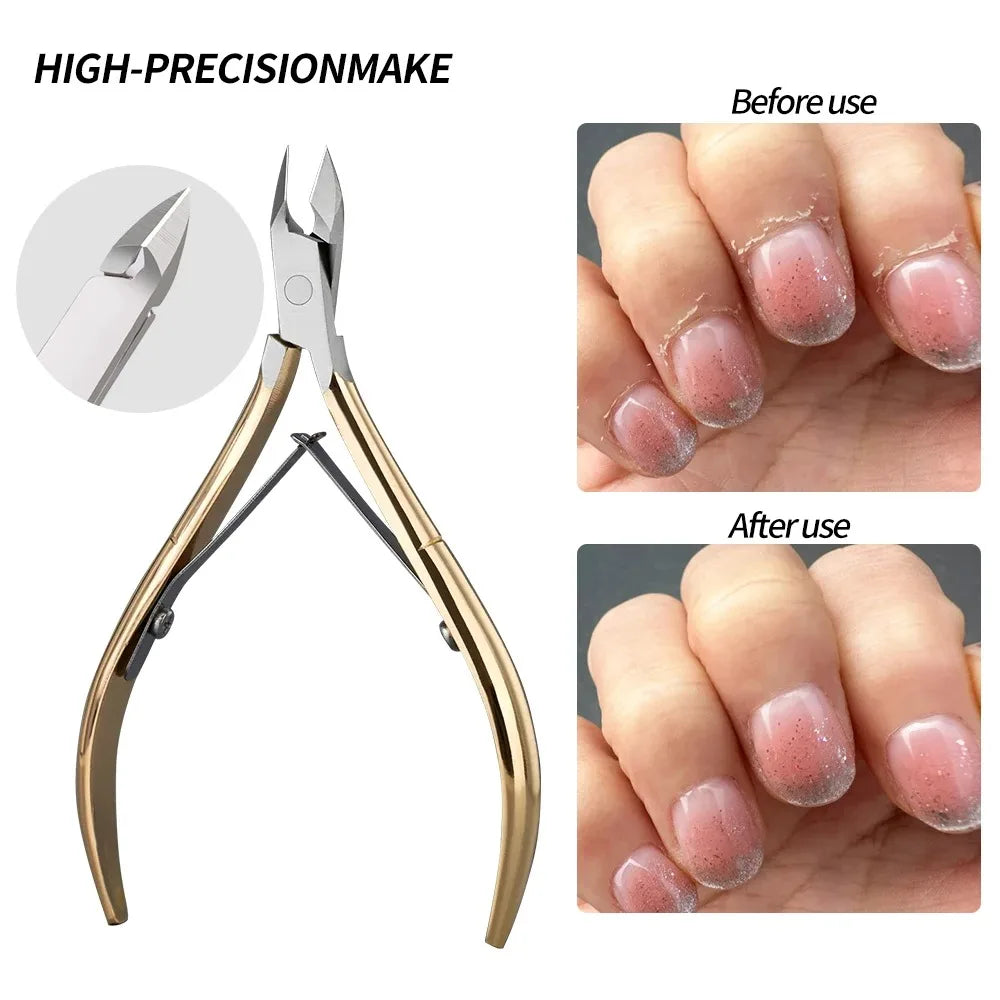 Professional Stainless Steel Cuticle Nipper | Manicure Pedicure Cuticle Nipper QXL
