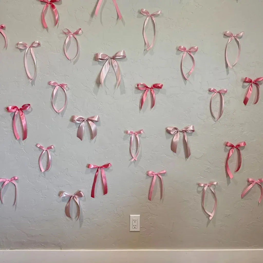 12-Pack Pink Bow Wall Decor | Party Backdrop & Garland Party Wall Decor QXL