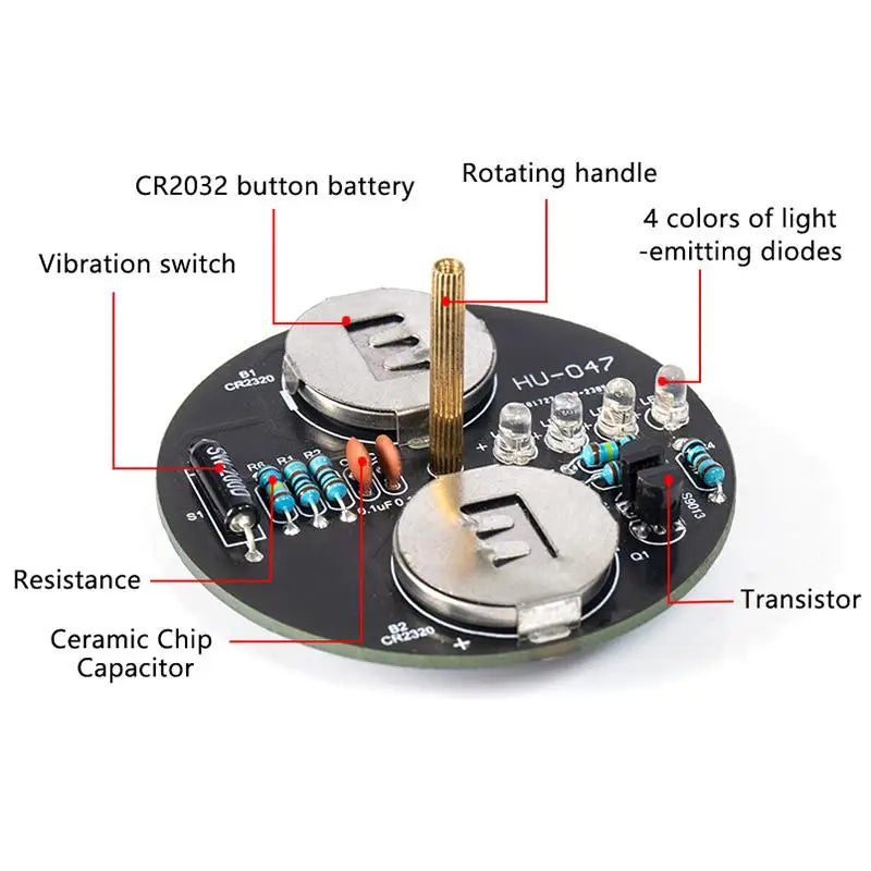 LED Gyroscope DIY Soldering Kit | Beginner Circuit Board Project DIY Electronics Kit QXL