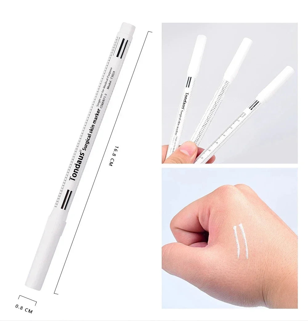 Microblading Skin Marker Pen with Ruler | Eyebrow Mapping Microblading Marker Pen QXL