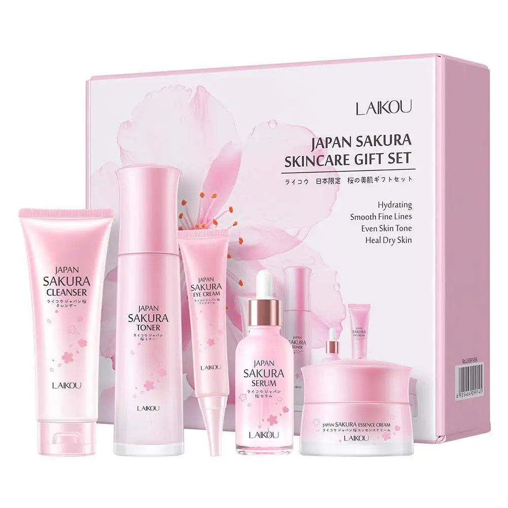 LAIKOU Sakura 5-Piece Skincare Set | Serum, Cream & Brightening Skincare Gift Set QXL